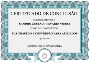 Curso TCA certificado de conclusão de curso