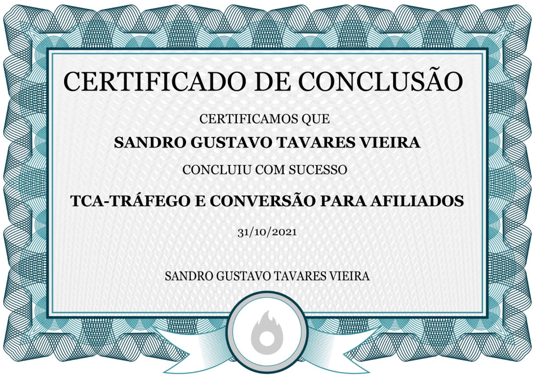 Curso TCA certificado de conclusão de curso