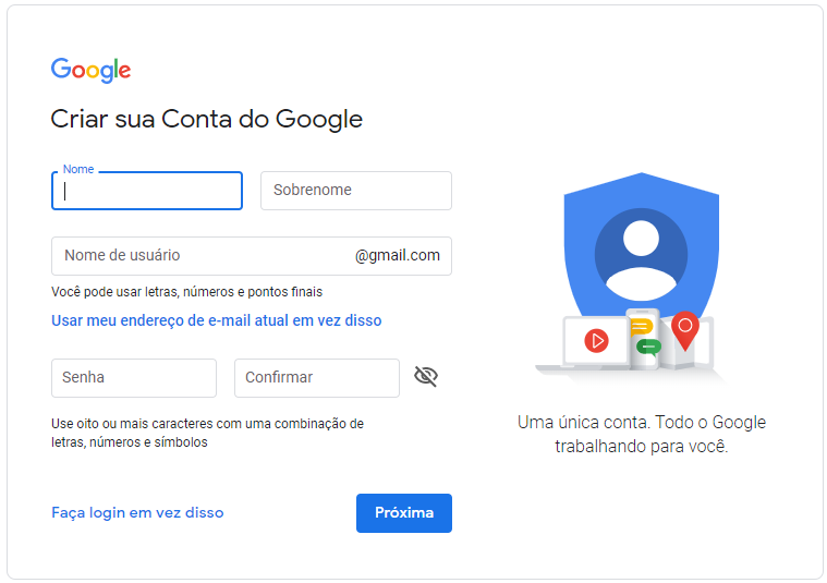 login na conta 