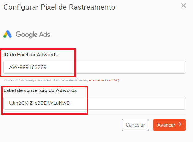 Pixel do Google ads na hotmart