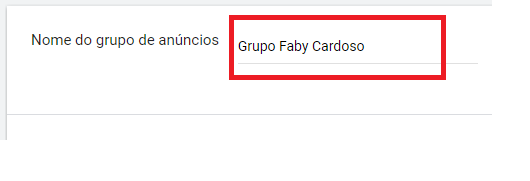 Nome do grupo de anúncios No Google Ads 