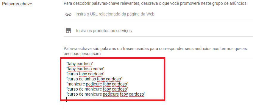 Campanha-No-Google-Ads palavras chaves