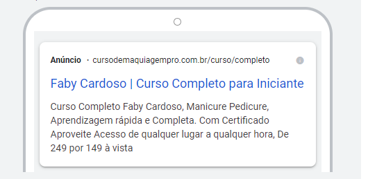 anúncio No Google Ads 