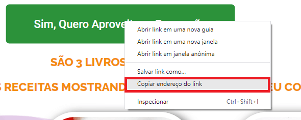 copiar link da página de vendas