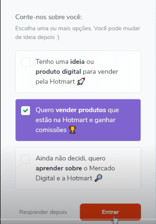 como criar conta na hotmart