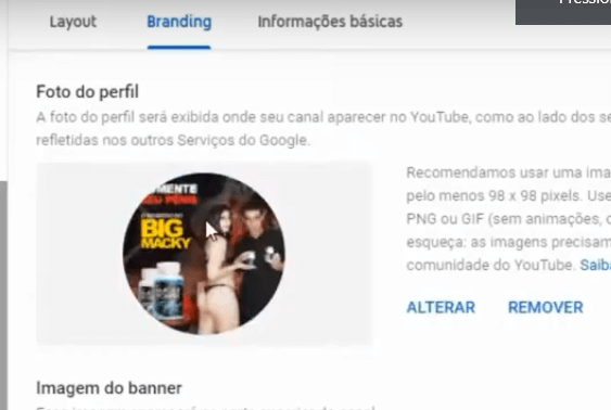 perfil do canal adulto