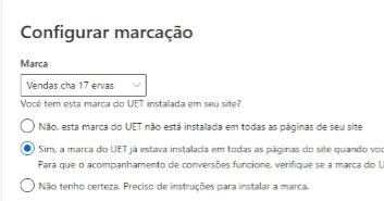 configurar marcação no bing ads