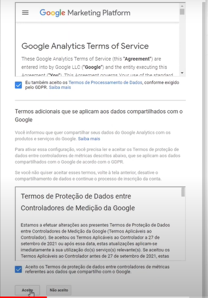 termos de uso do analytics