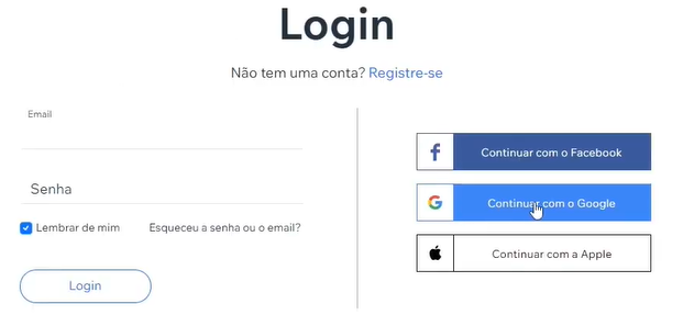 login no wix