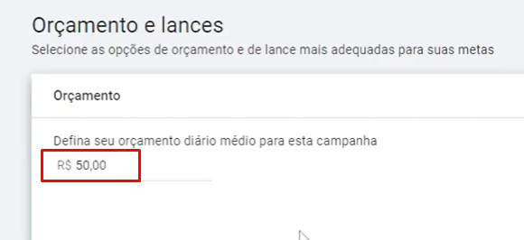 orçamento diario no google ads