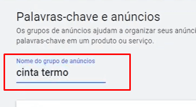 nome do grupo de anuncios no google ads