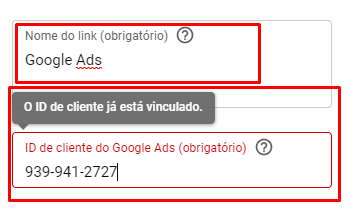 informação do id do google ads no youtube