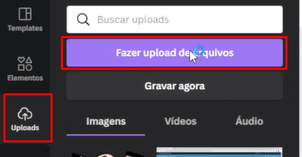 upload de imagens no canva